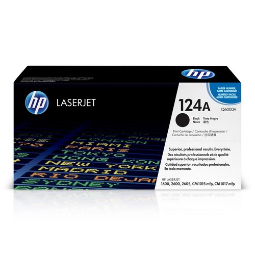 HP LaserJet 124A Schwarz Toner Q6000A Versiegelter Karton | Black Noir