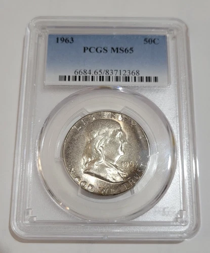 1963 Franklin Silver Half Dollar PCGS MS65 🌈Colorful Attractive Tone🌈 #SF17