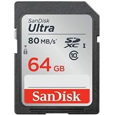 Sandisk Ultra SDXC 64GB 80MB/S C10 Flash Memory Card SDSDUNC-064G-AN6IN