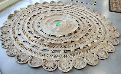 NATURAL 9' X 9' Round Broken Thread Rug, Reduced Price 1172737610 NF805B-9R