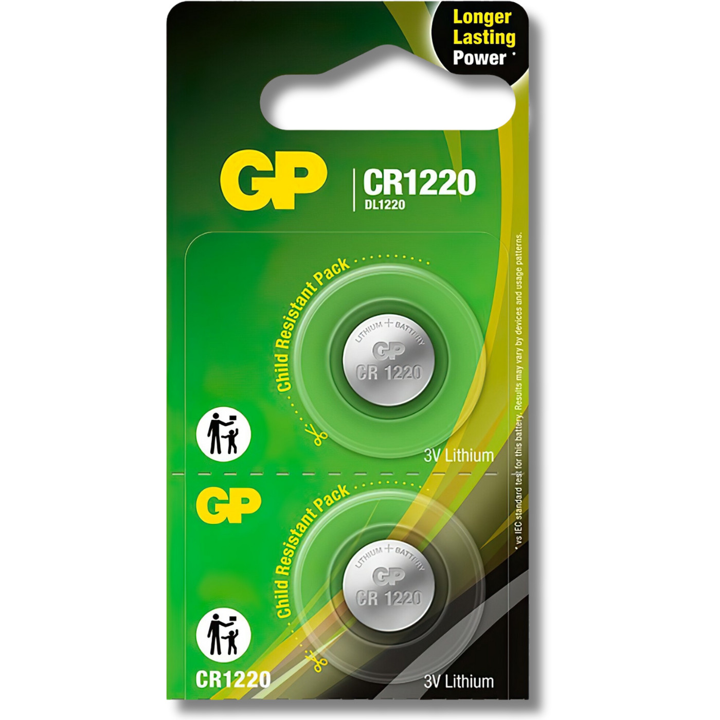 2x GP CR1220 3V Batteries Lithium Cell Coin Button DL1220 1220 *EXPIRY 01/2034*