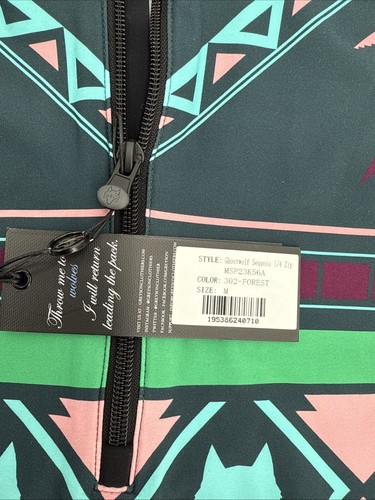 $200 Greyson Golf Pullover Sequoia Ghostwolf Print 1/4 Zip-Multicolor-Medium NWT - Picture 10 of 10