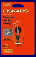 1 pairs Fiskars 4" Compact Folding Scissors New on Carded with FREE SHIPPING