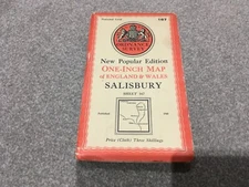 1940 ORDNANCE SURVEY ONE INCH CLOTH MAP OF SALISBURY WILTSHIRE HAMPSHIRE No. 167