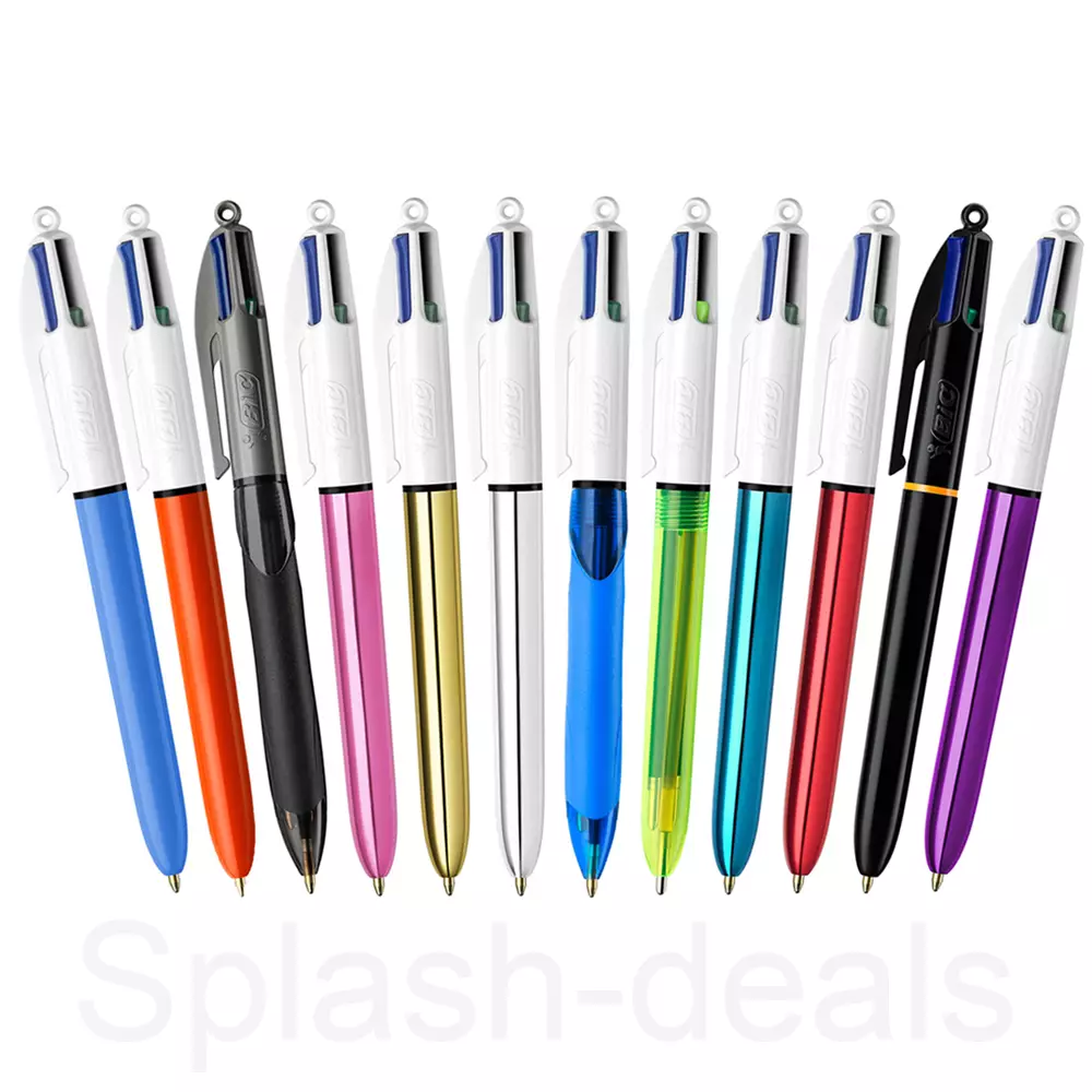 BIC 4 Colours Ballpoint Pens - Original Fluo Grip Pro Shine Fine - Choose  Style