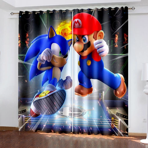 Super Mario 3D Pair Thick Blackout Window Curtains Thermal Ring Top Eyelet Gifts - Picture 20 of 61
