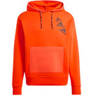Adidas Q4 Brand Love Hoodie Orange Loose Fit Fleece Kangaroo Pocket