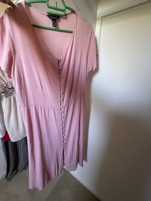 New look Pink Cotton Chic Midi Dress - US12