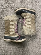 SOREL Joan of Artic Snow Winter Boots Insulated Lace Up Kids Sz 2