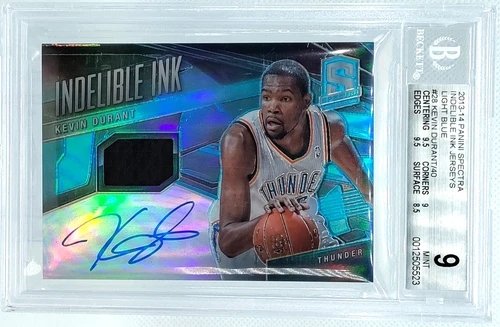 Kevin Durant AUTO BGS 9 /40 PATCH 2013-14 Spectra Indelible Ink AUTOGRAPH SP OKC