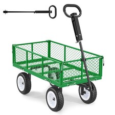 Uimoso Heavy Duty Steel Garden Cart, 900 lbs, Utility Wagon with Tires, Green