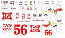  56 Jim Hurtubise Miller Chevelle 1/64th scale Waterslide Nascar Decals