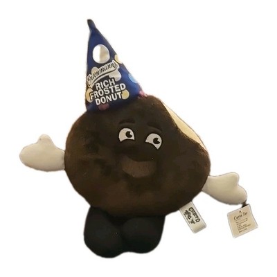 Entenmann's Rich Chocolate Frosted Donut Plush / Stuffy,  W/ Party Hat