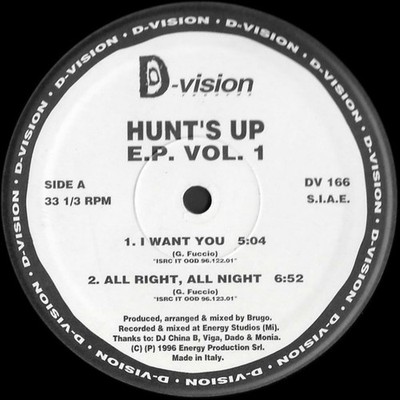 Hunt's Up - E.P. Vol. 1 - Italian 12''  Vinyl - 1996 - D:vision Records