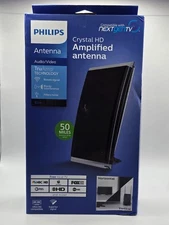 Philips Crystal HD Indoor Amplified TV Antenna with 6' Coaxial Cable