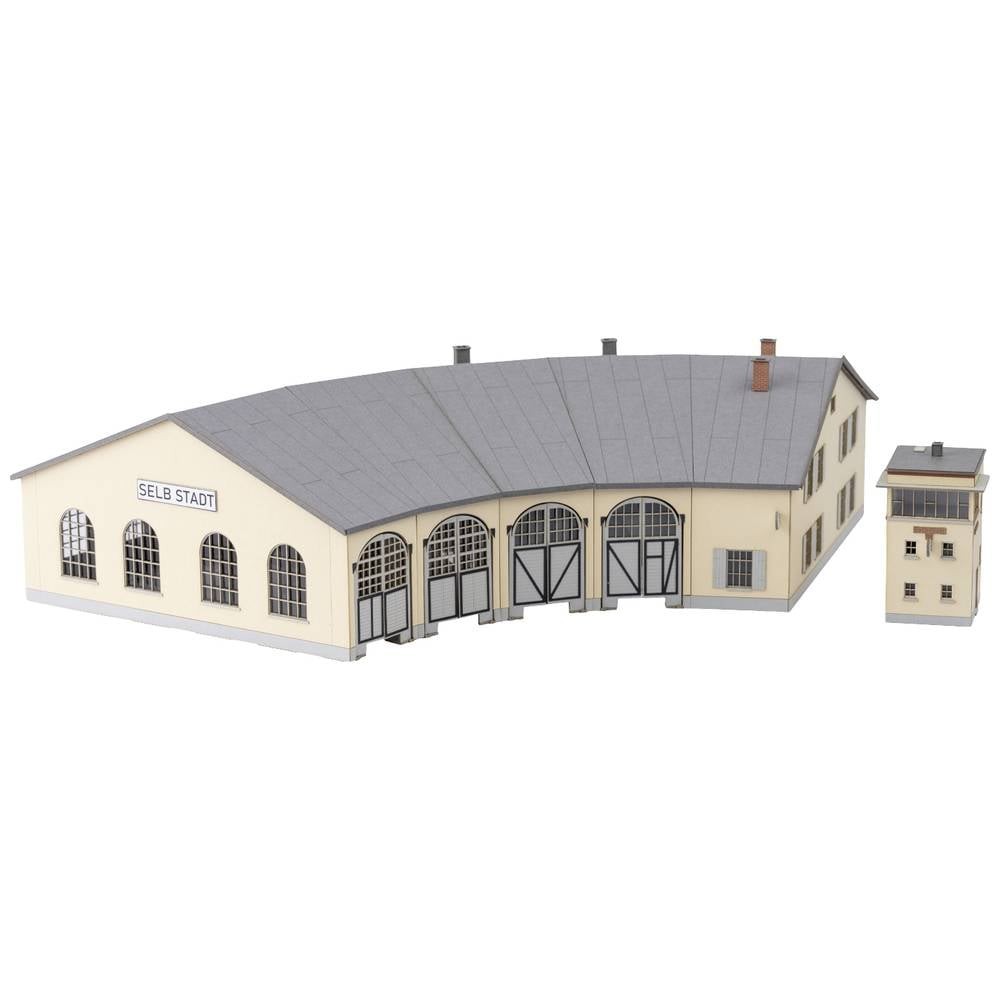 Hangar de locomotive Selb MiniTrix 66341 pour décor de gare N