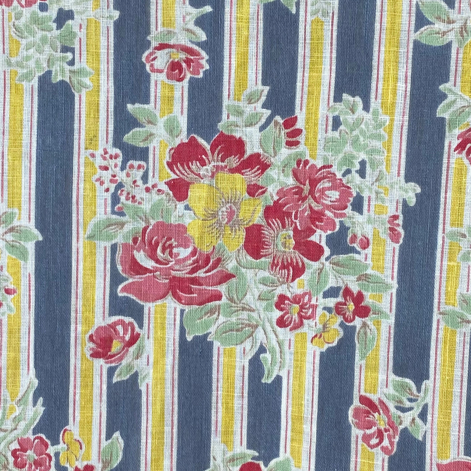 Antique striped French bedspread bedcover daybed block printed floral stripe de