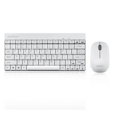 Perixx PERIDUO-712W Wireless Mini Keyboard Mouse Set, White, US English