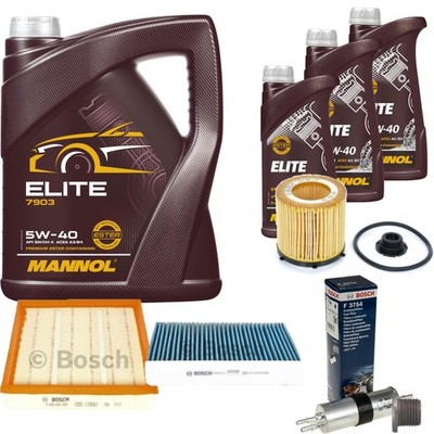 BOSCH Inspektionspaket 8L MANNOL ELITE 5W-40 für BMW 3er F30 F80 ActiveHybrid