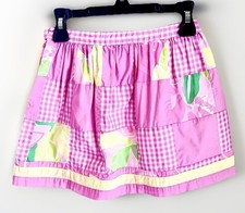 Lilly Pulitzer Girls Size 5 Pink Patchwork Gingham Floral Skirt Lined