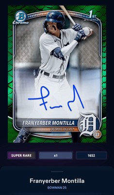 Digital Card - Bowman 2025 Franyerber Montilla Reptilian Green Super Rare