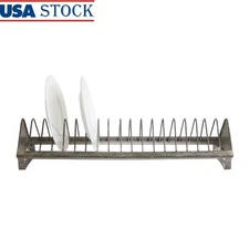 Rustic Metal Plate Rack Kitchen Storage Drying Display Holds 18 Plates New