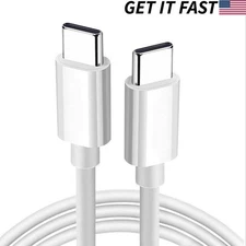 5 Pack 3FT USB-C to USB-C Fast Charging & Data Cable Type C Quick Charge, White