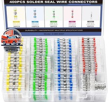 400 Conectores De Empalme A Tope Termorretractiles Para Cables Electricos US NEW