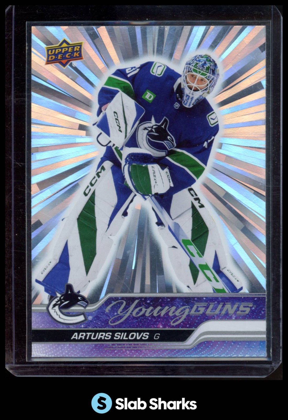 2023 UPPER DECK #485 ARTURS SILOVS OUTBURST SILVER YOUNG GUNS RC ROOKIE