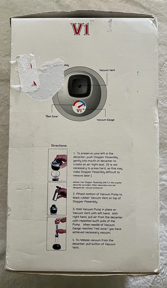 Metrokane V1 Worlds Primera jarra de vidrio al vacío vino nueva caja abierta  Foto 2 de 4