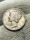 1923 Mercury Dime 10c High Grade Lustrous AU+ High Grade Toned Woodgrain Effect