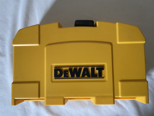 Dewalt Yellow Black Drill Bit Holder Organizer Locking Box Case ONLY