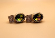 Vintage SWANK Wraparound Rivoli Watermelon Cuff Links