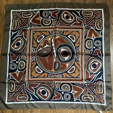 Jocelyn Mange Boma Inuit Scarf 30x30" Browns Black