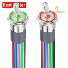 Illuminated Toggle Switch Set of 2 12-24V 15A Marine Automotive