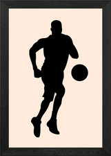 silhouettes basketball Framed Wall Art Poster Canvas Print Picture