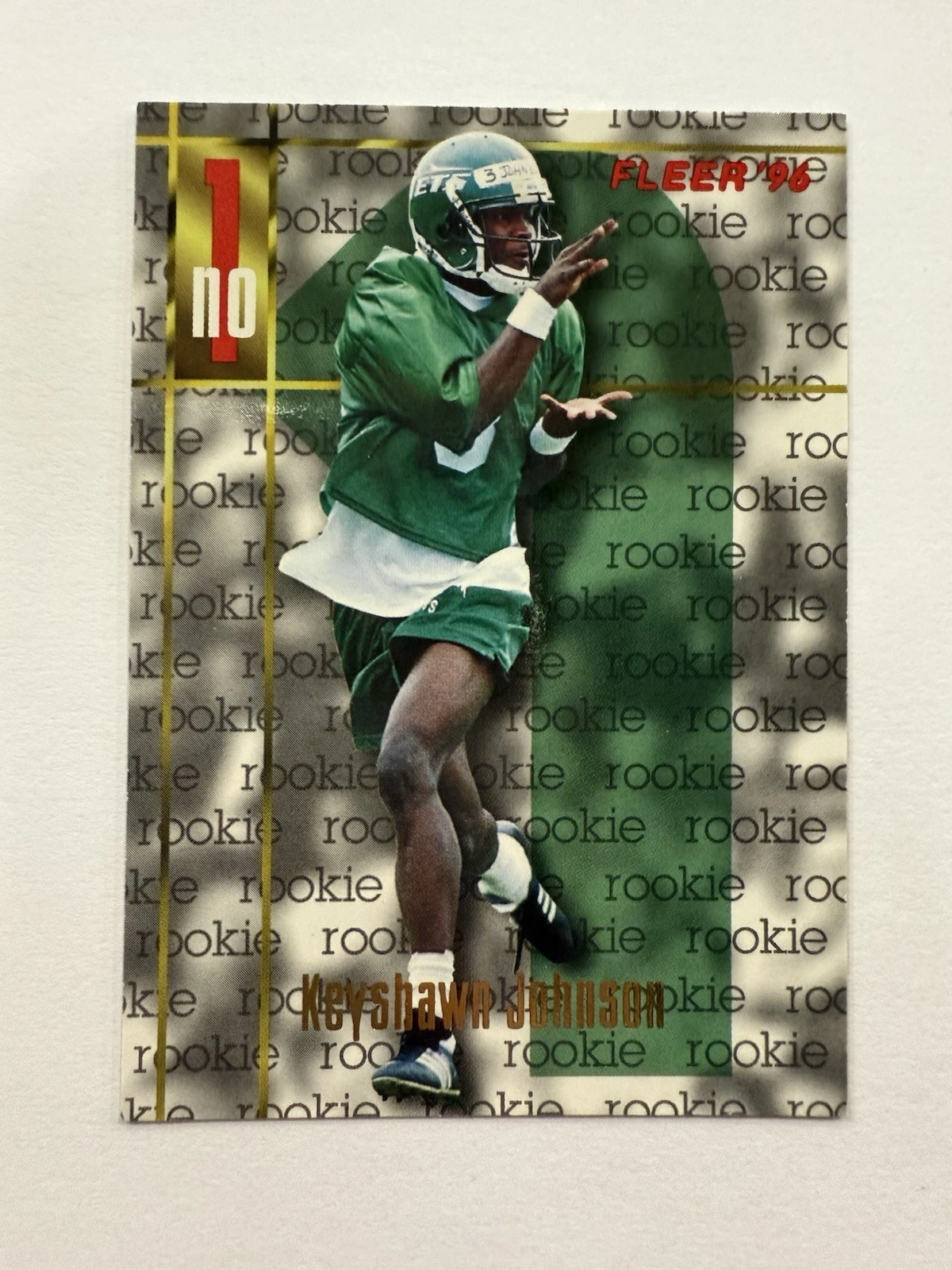 1996 Fleer - Keyshawn Johnson #161 ROOKIE - NY Jets - HOF - NM !!