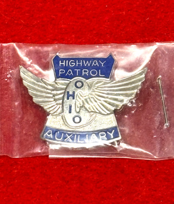 VINTAGE OHIO HIGHWAY PATROL FLYING WINGS HAT INSIGNIA-UNUSED