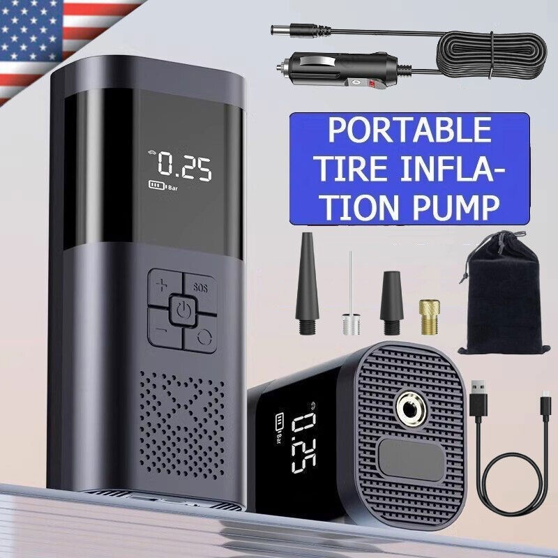 car tyre pump cigarette lighter Car Air Compressor Cigarette Lighter Digital Tire Inflator Portable Air Pump  US