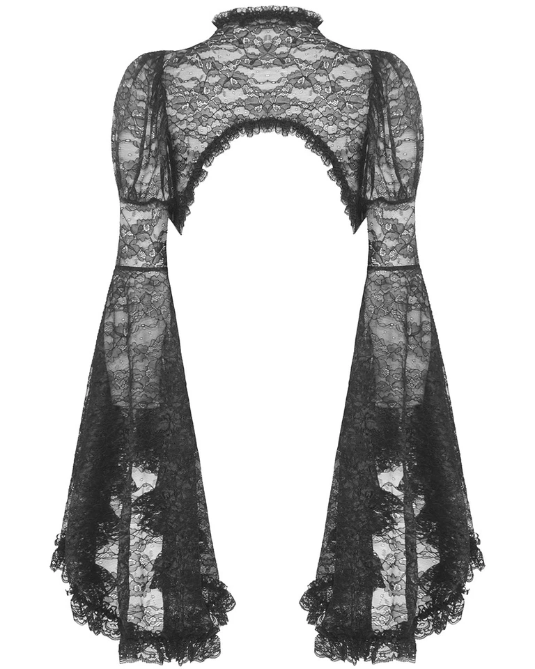 Dark In Love Womens Elegant Gothic Lace Bolero Shrug - Image 2 of 4