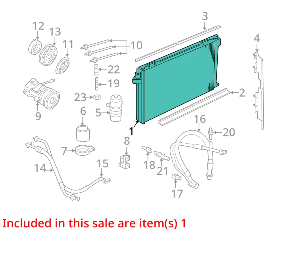 Condensador de CA compatible con 06-11 Crown Victoria 1772322 Foto 3 de 4