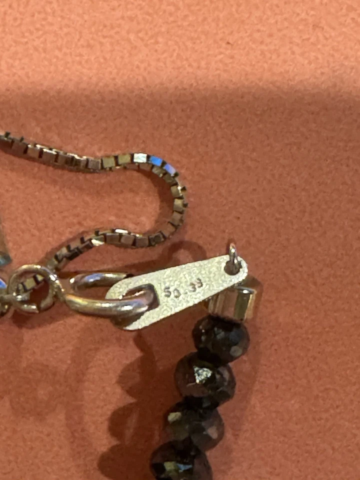 天然黑色钻石项链约 54 克拉 18 克拉白金 — 第 4/4 张图片