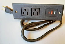 Recessed Embedded Power Strip Plug Socket 2 USB +Type-c. Desktop power.