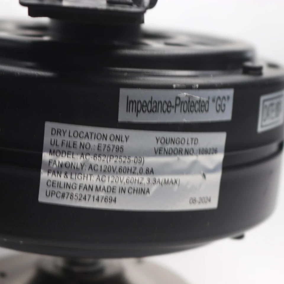 Progress Lighting AirPro Hugger Ceiling Fans P2525-09 - Motor Only - Image 3 of 4