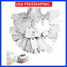 Price Tags with String Attached Labeling, 500 Pieces White Marking Tag Small ...