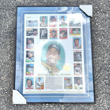 Vintage Mickey Mantle 1995 Topps Baseball Card Sheet Framed Poster 4012/10000