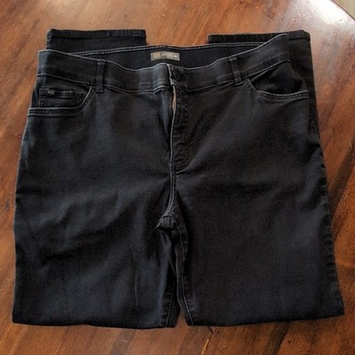 Lee Flex Motion Stretch MidRise Straight Dark Wash Black Jeans Plus Size 20Wlong