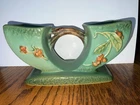 Roseville Pottery 1950's Bittersweet Green Double Planter #858