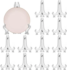 12 Pack 7 Inch Clear Plastic Easels for Displaying Plates and Pictures