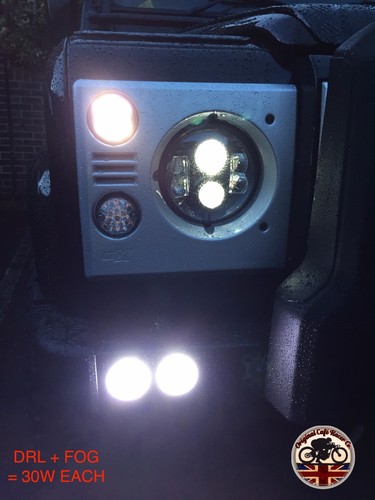 LED DRL x2 Angel Eye Halo Fog Light Lamp Land Rover Defender 4x4 2.5"FOG - Picture 4 of 9